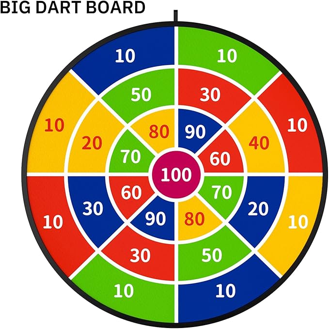 TEMI 29" Large Dart Board for Kids, Boys Toys Dartboards with 20 Balls, Indoor and Outdoor Sport Fun Party Play Game Toys, Birthday Gifts for Boys Girls 3 4 5 6 7 8 9 10 11 12 Years Old-StrideForce Fitness