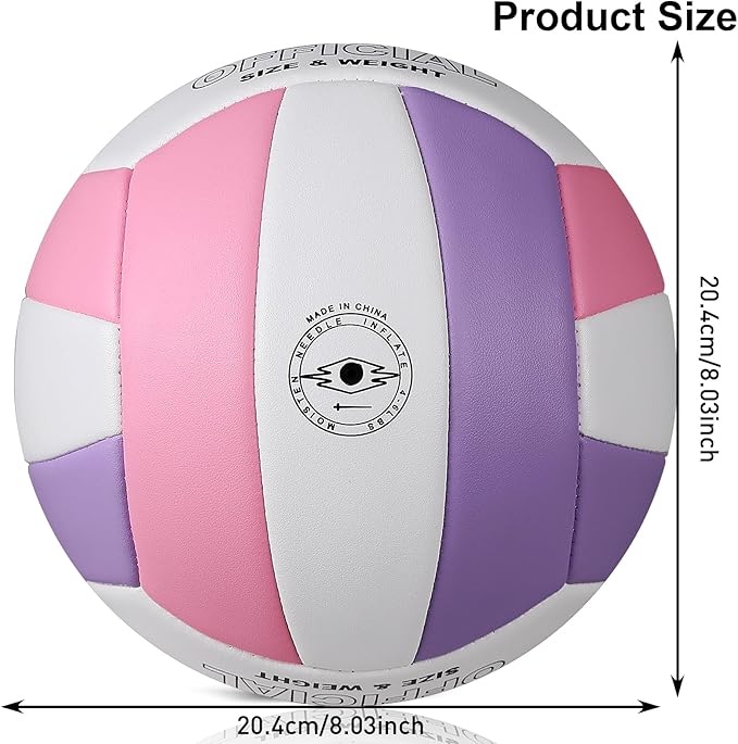 Official Size 5 Volleyball, Soft Indoor Outdoor Volleyball for Game Gym Training Beach Play, 2 Pcs Per Pack with Pump Kit-StrideForce Fitness