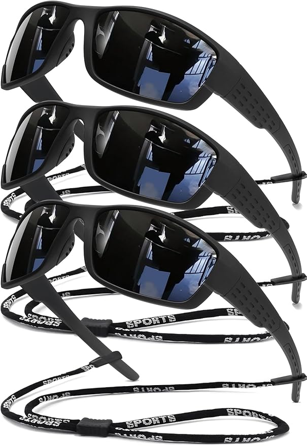 Polarized Sports Sunglasses Men UV400 Protection Lightweight Wrap Around Goggles for Cycling Fishing Driving Running-StrideForce Fitness