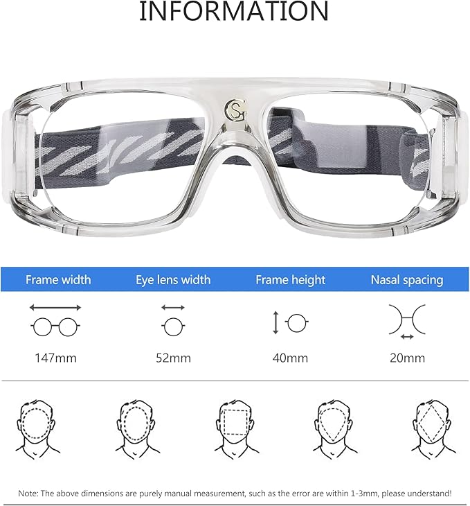 Men Basketball Glasses.Soccer Football Sport Protective Eyewear Safety Goggles,Sports Glasses For Replaceable Lens-StrideForce Fitness