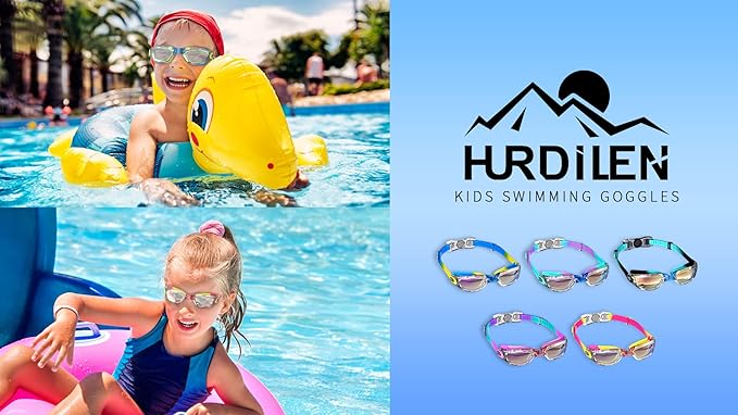 Kids Swim Goggles, Swimming Goggles for Kids with Nose Clip, Earplugs, Nose Bridge for Age 3-15-StrideForce Fitness