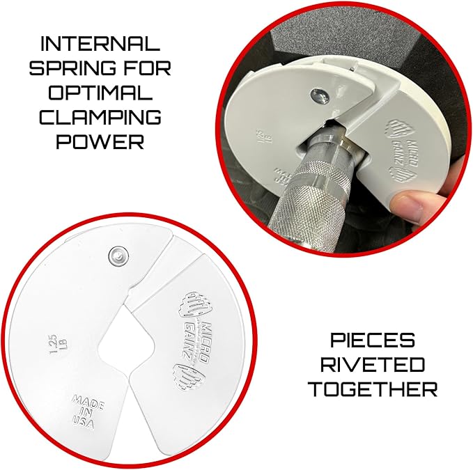 Micro Gainz Dumbbell Fractional 1.25lb Weight Plate, Ideal for Micro Loading, (Choose Color) 4 Piece Fractional Weight Plates, Designed for Dumbbell Training, Made In USA-StrideForce Fitness