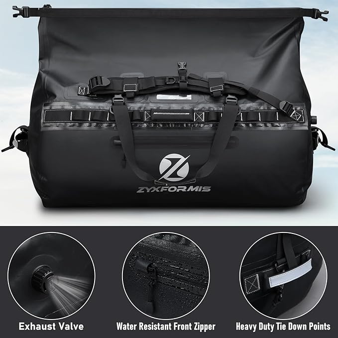 Waterproof Duffel Bag, Large Waterproof Duffel Backpack for Beach Vacation, Marine Dry Bags for Adventures, Heavy Duty Duffle Bag for Kayaking Boating Hiking Camping, 65L/110L/160L Sizes-StrideForce Fitness