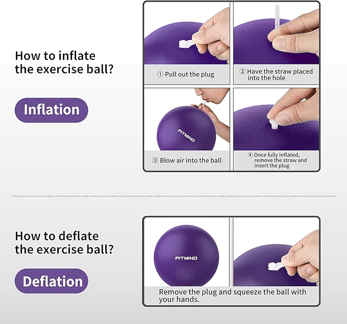 Pilates Ball - 10 Inch Core Ball for Yoga, Stability, Fitness, Ab & Core Workout, Physical Therapy-StrideForce Fitness