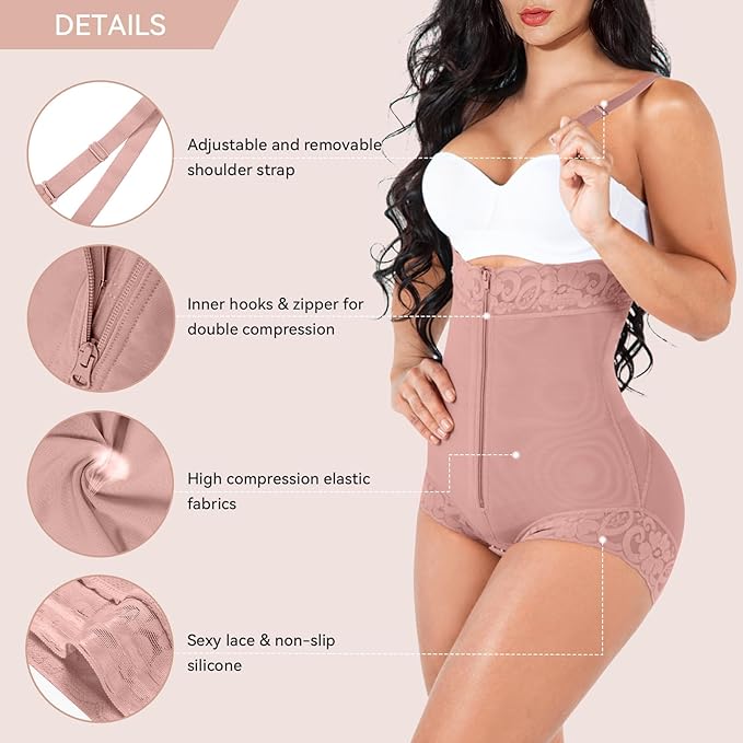 Shapewear for Women Tummy Control Fajas Colombianas Body Shaper Butt Lifter Compression Garment Open Bust Bodysuit-StrideForce Fitness