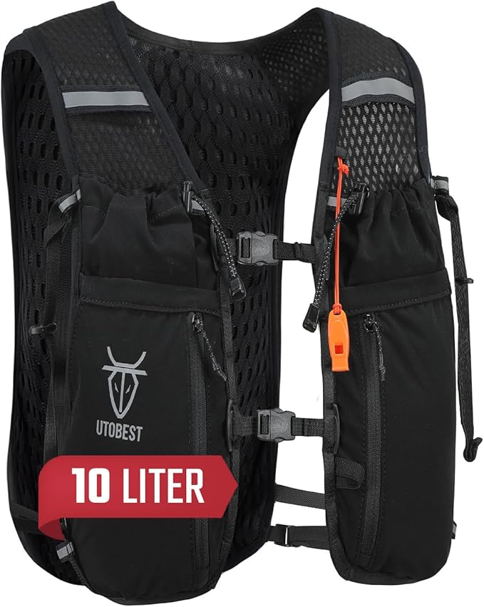 UTOBEST Upgrade Running Hydration Vest 10L, Running Backpack for Women Men Multi-Functional Storage, Adjustable Water Vest for Trail Marathon Race Jogging Cycling-StrideForce Fitness