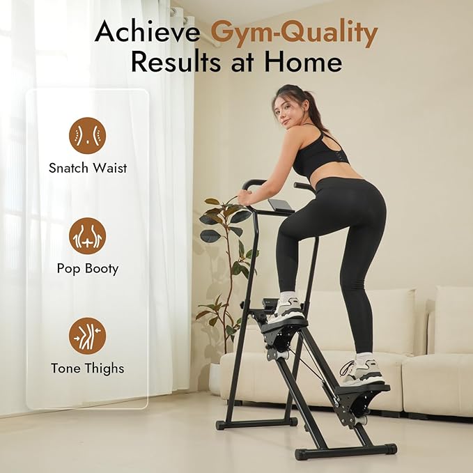 Stair Stepper with Adjustable Resistance - Stair Climber for Home Gym, Folding Cardio Machine with Extended Step Range, Adjustable Handlebar & Pedals, Tablet Holder by MACYO-StrideForce Fitness