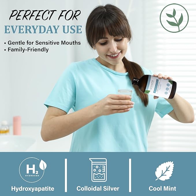 Living Well with Dr. Michelle Tooth Remineralization Bundle | Hydroxyapatite Tooth Powder & Mouthwash | Cool Mint Flavor