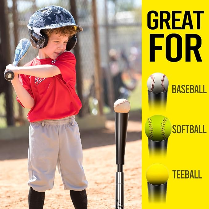 Baseball Batting Tee, Height Adjustable 20-27 inch for Kids and Youths, Durable Hitting Tee for Baseball/Softball with Rubber Top,Heavy-Duty Base| Easy Setup and Carrying-StrideForce Fitness
