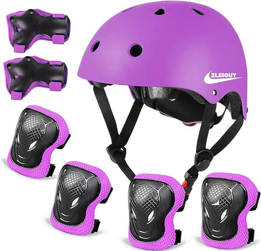 Adjustable Helmet for Ages 3-16 Kids Toddler Boys Girls Youth,Protective Gear with Elbow Knee Wrist Pads for Multi-Sports Skateboarding Bike Riding Scooter Inline skatings Longboard Roller Skate-StrideForce Fitness