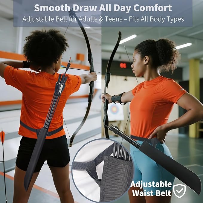 Hard Case Hip Quiver with Adjustable Belt,Wear-Resistant Arrow Quiver for Compound Bow,Quiver Arrow Holder for Archery, Hunting Lightweight Archery Quiver-StrideForce Fitness