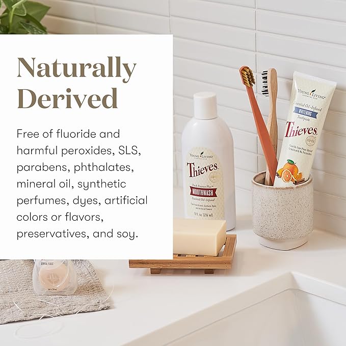 Young Living Thieves Whitening Toothpaste - Natural Oral Care for a Bright Smile - Fluoride-Free Formula - 4 oz Tube - Certified Ingredients for Fresh and Healthy Teeth