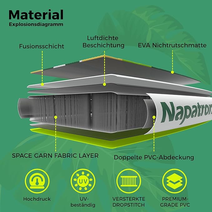 Napatron Family Inflatable Stand Up Paddle Board, Sup,Stable Wide Design,350LBS Capacity,Complete Paddle Board Package with Fast Action Pump,Leash,Ideal for Beginners/Youth & AllSkill Levels-StrideForce Fitness