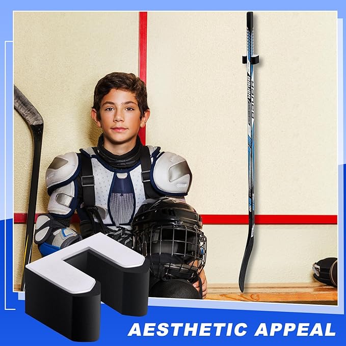 Yousoontic Hockey Stick Holder Wall Mount, 1-6 Stick Capacity, Ice and Field Hockey Organizer (Decor & Storage 2-in-1) for Home Garage Room Office Sports Decoration-StrideForce Fitness