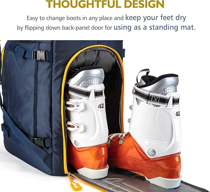 Unigear Ski Boot Bag, 70L Ski Boot Travel Backpack for Ski Helmet, Goggles, Gloves, Skis, Snowboard & Accessories（Blue）-StrideForce Fitness