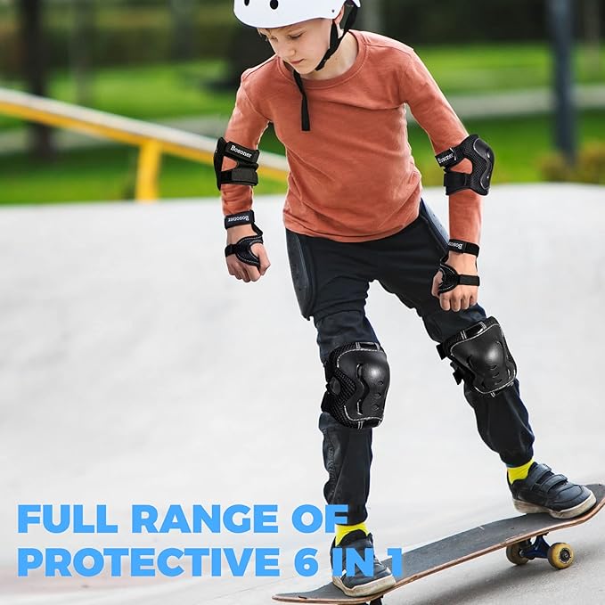 BOSONER Kids/Youth Knee Pad Elbow Pads Guards Protective Gear Set for Roller Skates Cycling BMX Bike Skateboard Inline Skatings Scooter Riding Sports-StrideForce Fitness