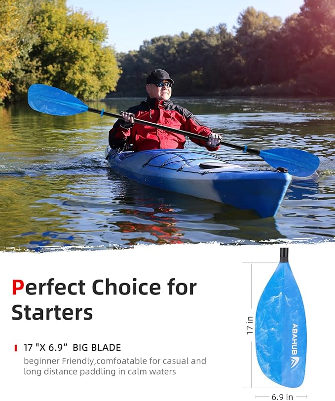 Abahub Adjustable Kayak Paddle 210-230 cm/ 230-250 cm Floating Kayaking Oars Boating Oars Canoeing Oars Black-StrideForce Fitness