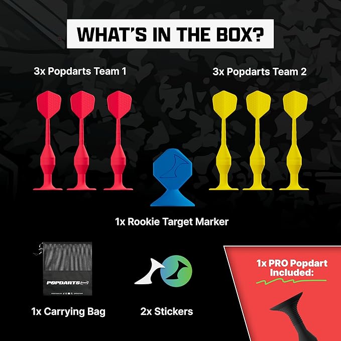 Popdarts Game Rookie Pack – Beginner-Friendly Suction Cup Dart Game for Kids, Families, and New Players | Indoor & Outdoor Target Toss Game | Fast Setup, Durable, Simple Rules, and Fun for All Ages!-StrideForce Fitness