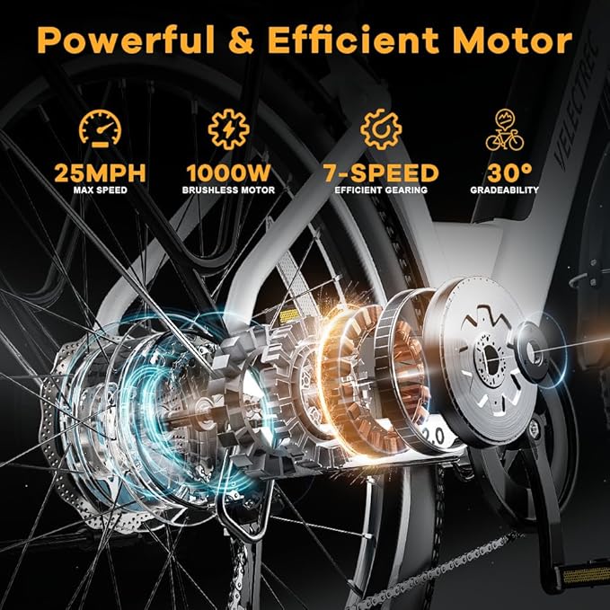 𝟏𝟎𝟎𝟎𝐖 Peak Electric Bike for Adults,up 𝟖𝟎 Miles Removable Battery Ebike, 26" UL Certified Electric Mountain E Bike,Adult Electric Bicycles for Commute Beach Snow-StrideForce Fitness