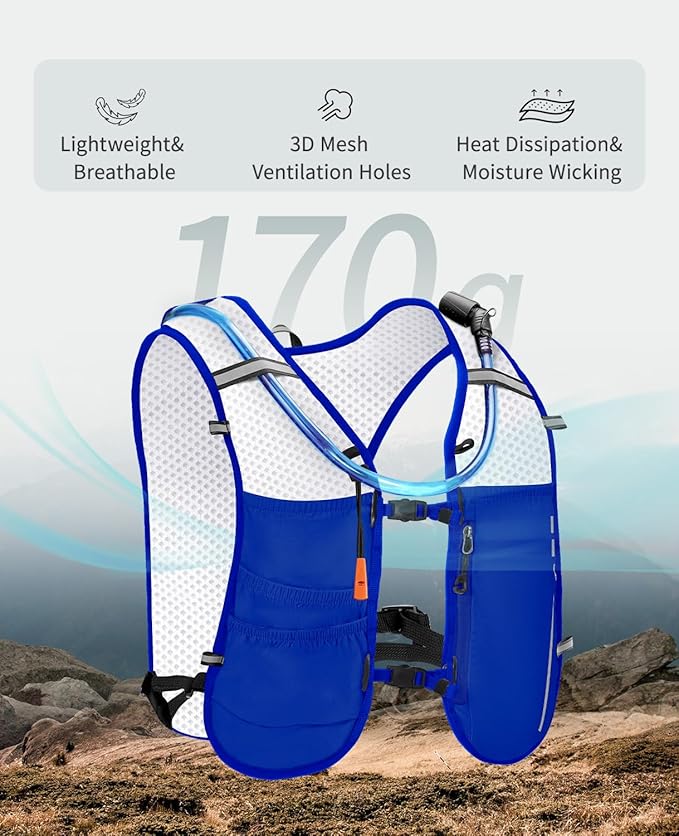ECOHUB Running Hydration Vest Backpack,Lightweight Breathable Pack with 2L Water Bladder Bag Daypack for Hiking Trail Running Cycling Race Marathon for Women Men-StrideForce Fitness