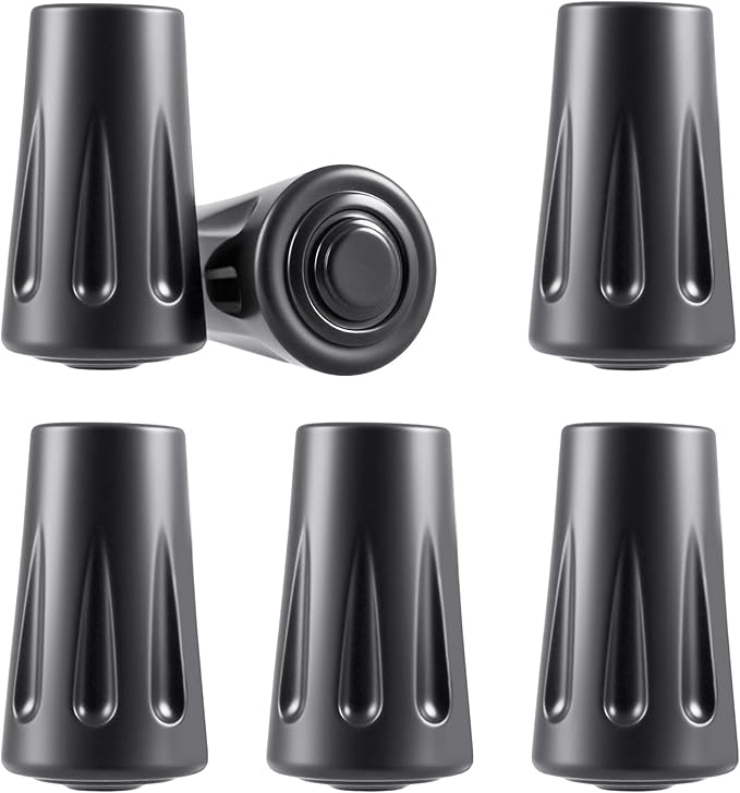 BlingKingdom 6 PCS Walking Stick Caps Trekking Pole Tips Rubber Hiking Walking Stick Tips for Hiking Sticks, Trekking Poles, Walkers-StrideForce Fitness