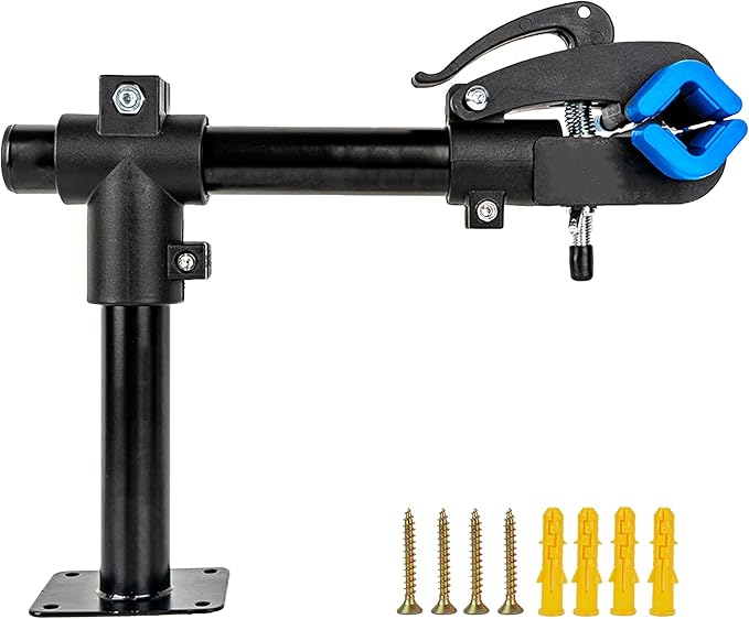 Bike Work Stand – Heavy-Duty Floor Mounted Bicycle Repair Rack with Adjustable Clamp – Rotatable Bike Maintenance Stand for Home & Garage Use-StrideForce Fitness