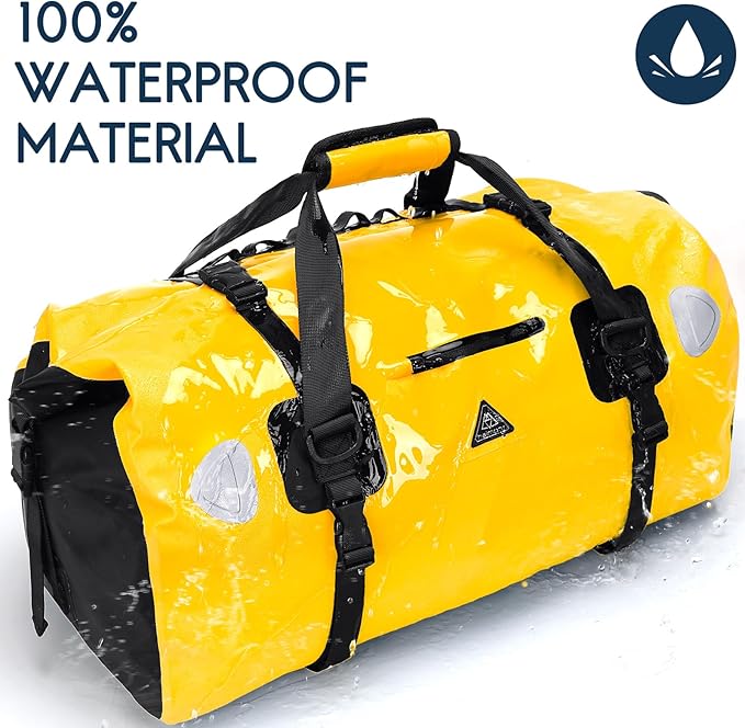 Haimont Waterproof Duffel Bag Roll-top Dry Duffel Bag with Quick-fixed Straps for Motorcycling, Rafting, Boating, SUP, Kayaking, Travel, 50L/70L-StrideForce Fitness