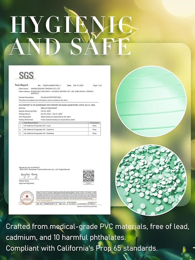 Yoga Ball for Exercise, Pilates Set, 4 Sizes Fitness Ball for Workout, Birthing, Pregnancy, Physical Therapy- Pump Included-StrideForce Fitness