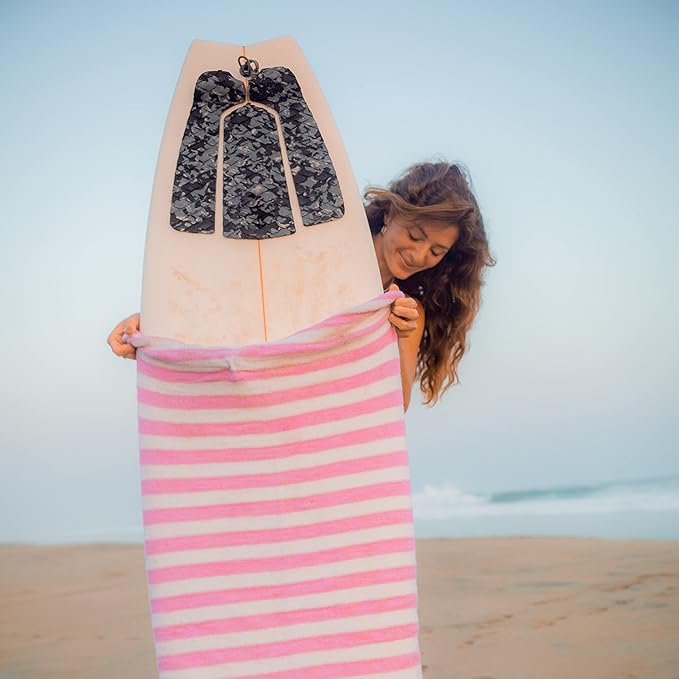 Surf Squared Surfboard Sock Cover and Paddleboard Cover - Lightweight Stretch Protective Surfboard Bag - Surfing Accessories - Shortboard, Longboard, Hybrid, Wakesurf, Standup Paddleboard SUP-StrideForce Fitness