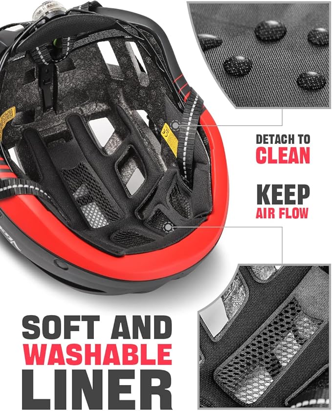 VICTGOAL Bike Helmet for Men Women with Led Light Detachable Magnetic Goggles Removable Sun Visor Mountain & Road Bicycle Helmets Adjustable Size Adult Cycling Helmets-StrideForce Fitness