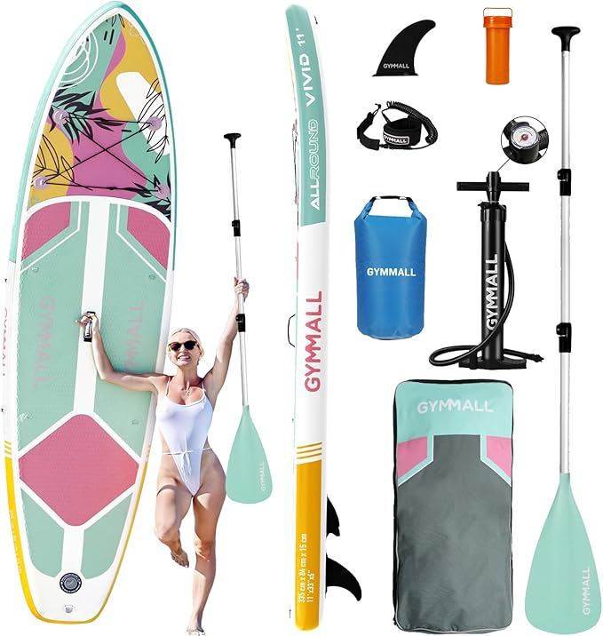 Paddle Board, Inflatable Stand Up SUP Paddle Boards for Adults & Youths of All Skill Levels, Wide & Non-Slip Deck Design Blow Up Paddleboards with Premium Accessories & Storage Bag-StrideForce Fitness