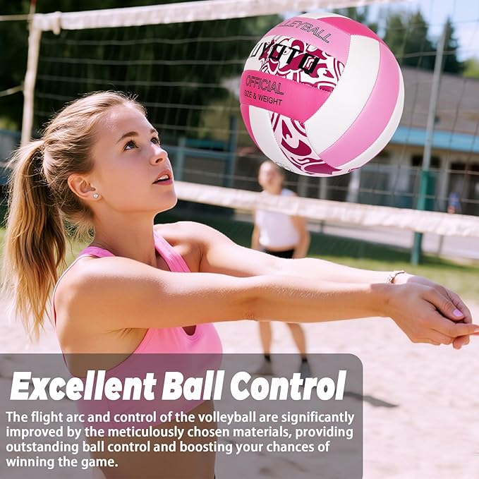 KUYOTQ Official Size 5 in&Outdoor Beach Volleyball,3MM Thickened Surface Soft Leather Youth Womens Mens Volleyball for Game Gym Training(Deflated)-StrideForce Fitness