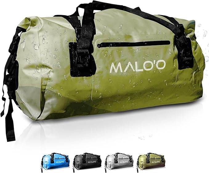 Malo'o Waterproof Dry Bag Duffel 40L/60L/100L, Roll Top Duffel Keeps Gear Dry for Kayaking, Rafting, Boating, Swimming, Camping, Hiking, Beach, Fishing - Internal & External Pockets and Molle Loops-StrideForce Fitness