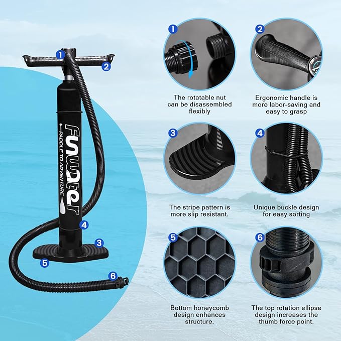 FunWater Inflatable Ultra-Light Stand Up Paddle Board for All Skill Levels with Premium SUP Paddleboard Accessories,Non-Slip Comfort Deck for Youth & Adults-StrideForce Fitness