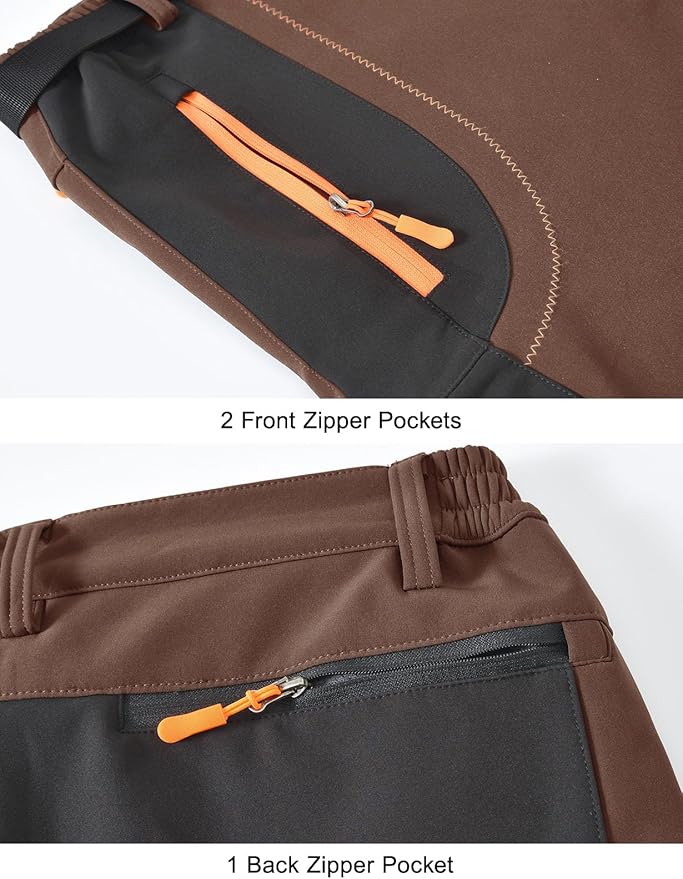 Rdruko Men's Snow Ski Pants Waterproof Insulated Winter Outdoor Snowboard Hiking Fleece Pants with Belt-StrideForce Fitness