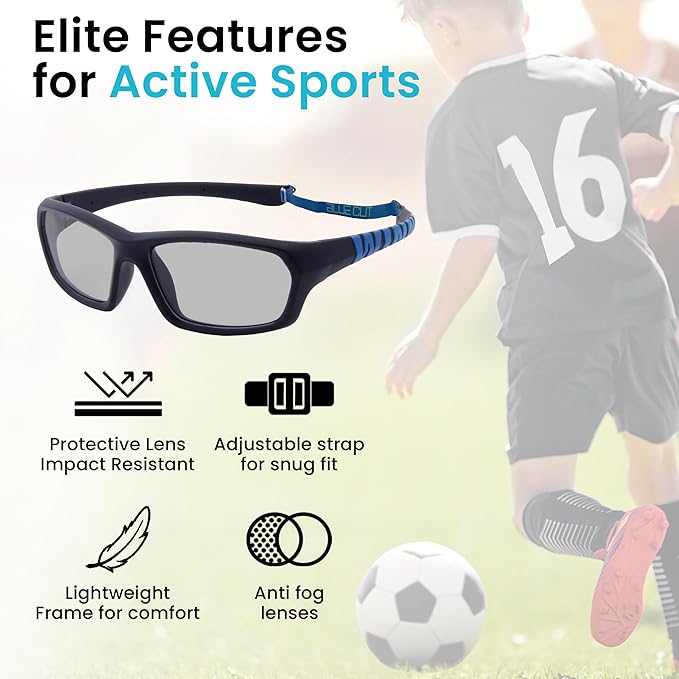 BLUE CUT Sports Protection Goggles, Photochromic Lenses Safety Glasses for Basketball, Pickleball and Outdoor Sports-StrideForce Fitness