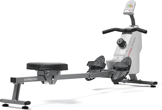 Sunny Health & Fitness Magnetic Rowing Machine for Home Exercise, Quiet & Smooth Rower with Compact Storage and Optional Free SunnyFit App Connectivity-StrideForce Fitness