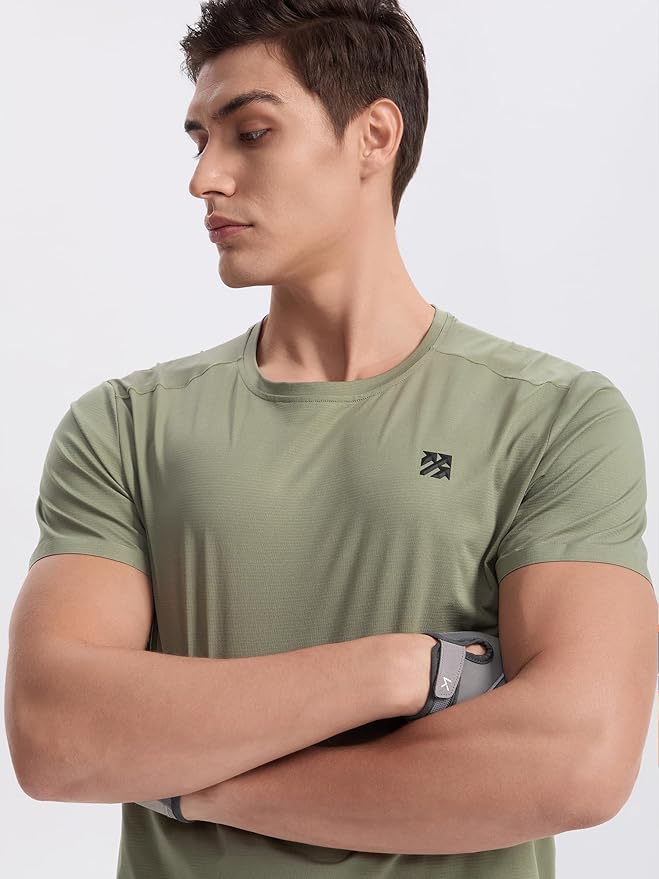 Mens Seamless Workout T-Shirts Lightweight Moisture Wicking Running Hiking Camping Tennis Pickleball Shirts for Men-StrideForce Fitness