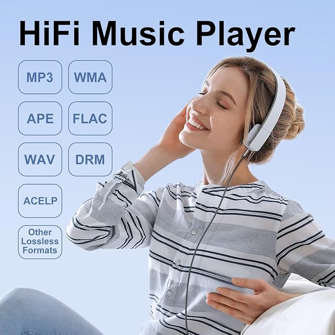 64GB MP3 Player with Bluetooth 5.3, 1.8 inch Screen Portable Music Player with Speaker, FM Radio, Voice Recorder, Physical Buttons Supports Expanded Up to 128GB(Black)-StrideForce Fitness