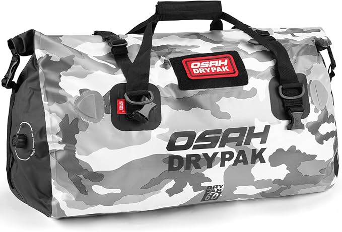 Waterproof Duffel Bag - Motorcycle Dry Bag Tail Bag with Large Storage Space, Waterproof Luggage Duffle Bags with Outer Mesh Zipper Pocket for Camping, Kayaking, Fishing & Traveling-StrideForce Fitness