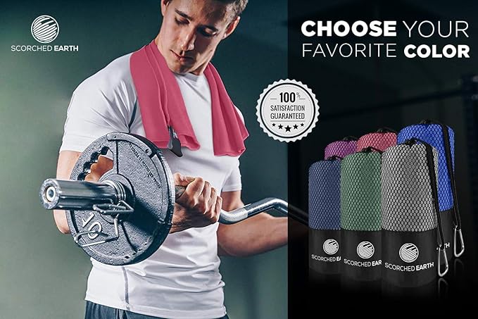 ScorchedEarth Microfiber Travel & Sports Towel Set (Rose Pink) - XL Set (39x70.5 & 12x24)-StrideForce Fitness