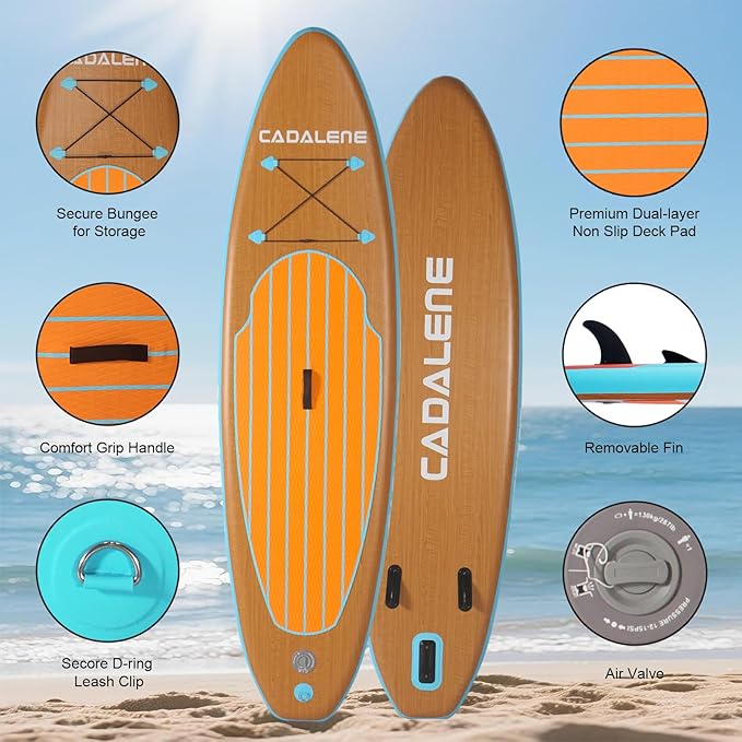 Inflatable Stand Up Paddle Board with SUP Accessories, Anti-Slip EVA Deck,10’ Family-Friendly Inflatable Paddle Boards for Adults & Youth of All Skill Levels-StrideForce Fitness