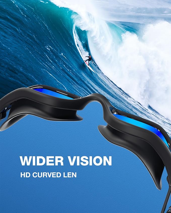 ZIONOR G1 Lite Swim Goggles with Swim Cap Comfortable Anti-fog Swimming Goggles Cap Set for Adult Men Women-StrideForce Fitness