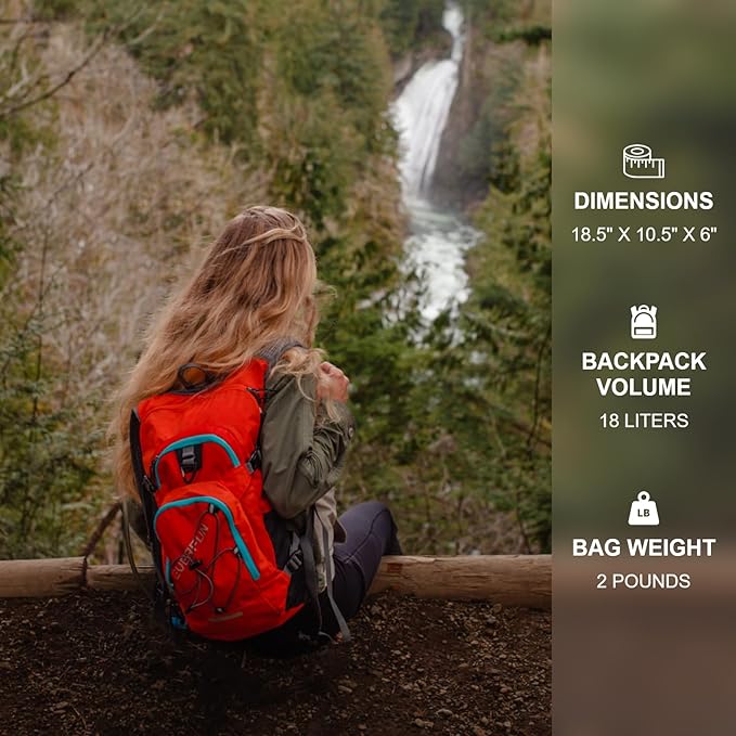 Everfun Hydration Backpack 18L with Water Bladder 2L/3L Hiking Water Backpack Women Men Hydration Pack Insulated Lightweight Day Hydropack with Storage for Hiking, Biking, Running, Festival-StrideForce Fitness