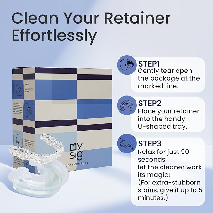 Denture Cleaner, Retainer Cleanser, Clear Retainer Cleaner, Portable Retainer Cleaning Kit for Travel School Office, 90-Second Quick Clean Denture Cleaners, Minty Fresh & Clean, 30ml (12PCS)