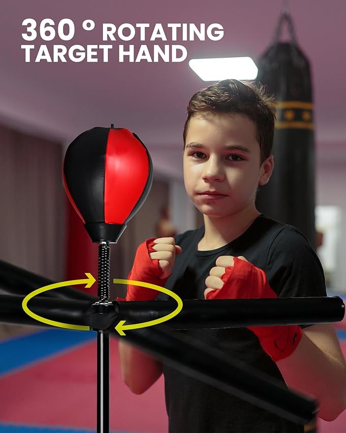 INNOLIFE Kids Boxing Bar with Punching Bag, Adjustable Height, Complete Set, Stable Base, Easy Installation-StrideForce Fitness