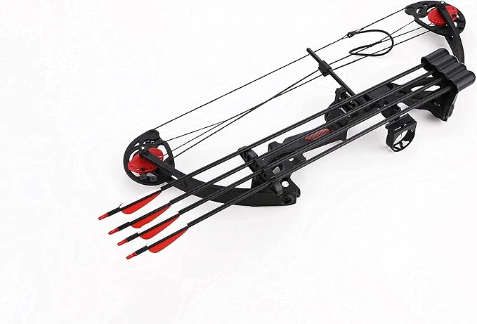 Compound Bow Archery for Youth and Beginner, Right Handed,19”-28” Draw Length,15-29 Lbs Draw Weight, 260 fps-StrideForce Fitness