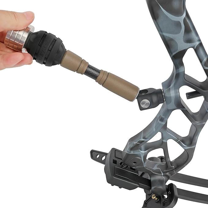 AMEYXGS Bow Stabilizer for Compound Bow, 6" 8" 10" 12" Rod Balance Bar with Damping System and Weights Shock Absorber for Compound Bow Archery Accessory-StrideForce Fitness