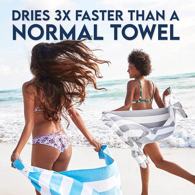 Dock & Bay Beach Towel - Quick Dry, Sand Free - Compact, Lightweight - 100% Recycled - Includes Bag - Cabana - Set of 6 - Extra Large (200x90cm, 78x35)-StrideForce Fitness