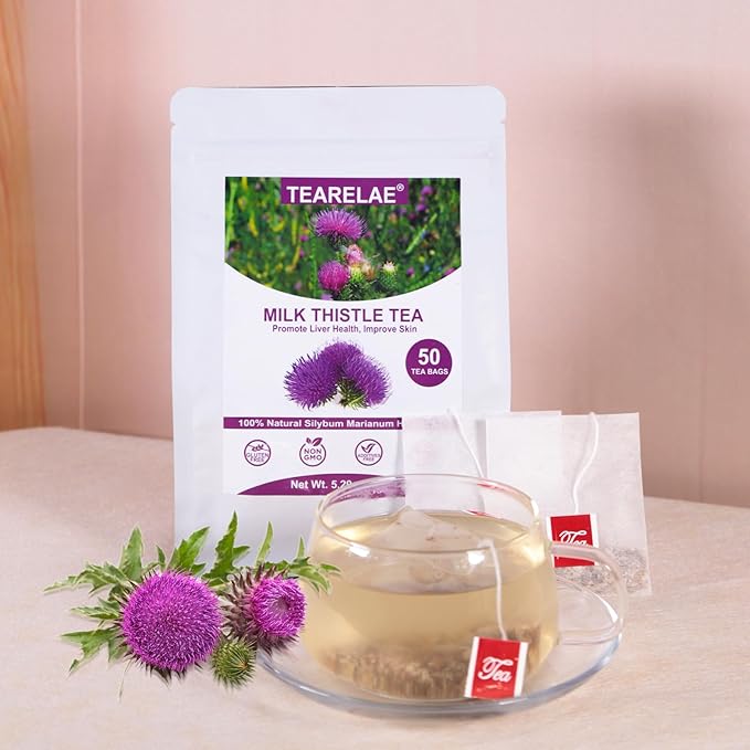 TEARELAE - Milk Thistle Tea - 3g x 50 Count - 100% Natural Milk Thistle Seeds Tea Bags - Non-GMO-StrideForce Fitness